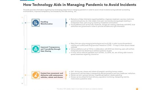 How Technology Aids In Managing Pandemic To Avoid Incidents Ideas PDF