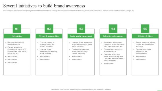 How To Boost Brand Recognition Several Initiatives To Build Brand Awareness Inspiration PDF How To Boost Brand Recognition Several Initiatives To Build Brand Awareness Inspiration PDF