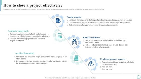 How To Close A Project Effectively Strategies To Enhance Project Lifecycle Infographics PDF