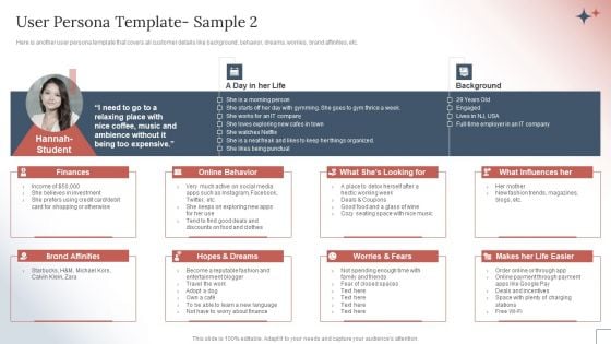 How To Create A Customer Experience CX Strategyuser Persona Template Sample Demonstration PDF