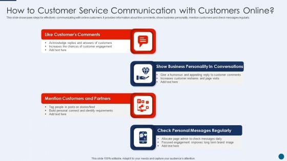 How To Customer Service Communication With Customers Online Infographics PDF