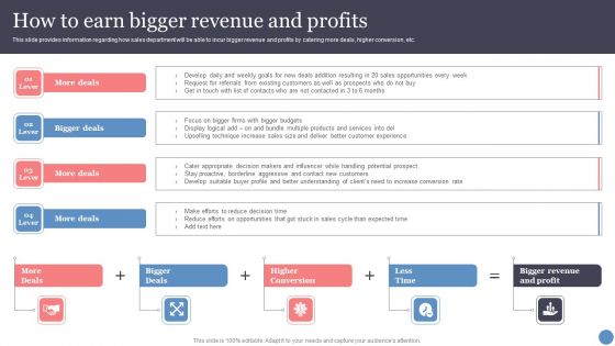 How To Earn Bigger Revenue And Profits Slides PDF