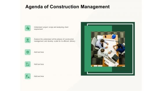 How To Effectively Manage A Construction Project Agenda Of Construction Management Sample PDF