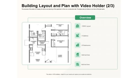 How To Effectively Manage A Construction Project Building Layout And Plan With Video Holder Washrooms Sample PDF