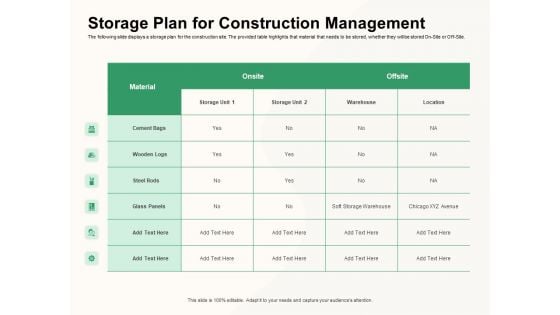 How To Effectively Manage A Construction Project Storage Plan For Construction Management Topics PDF