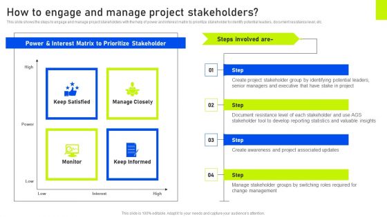 How To Engage And Manage Project Stakeholders Ppt Ideas Inspiration PDF