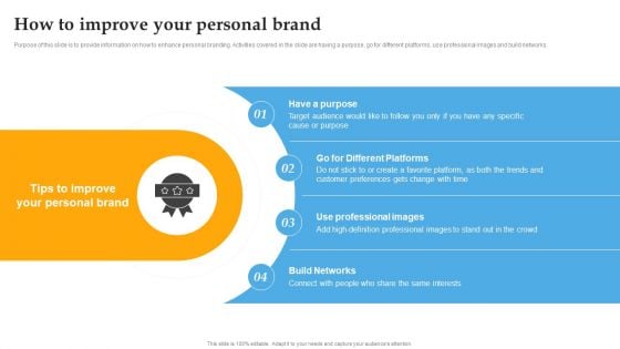 How To Improve Your Personal Brand Comprehensive Personal Brand Building Guide For Social Media Influencers Brochure PDF
