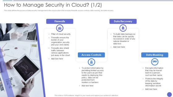 How To Manage Security In Cloud Background PDF