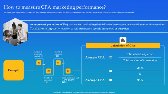 How To Measure CPA Marketing Performance Ppt Infographic Template Graphics Pictures PDF