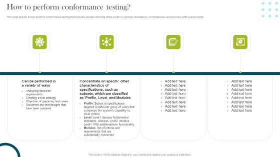 How To Perform Conformance Testing Compliance Assessment Ppt Infographics Brochure PDF