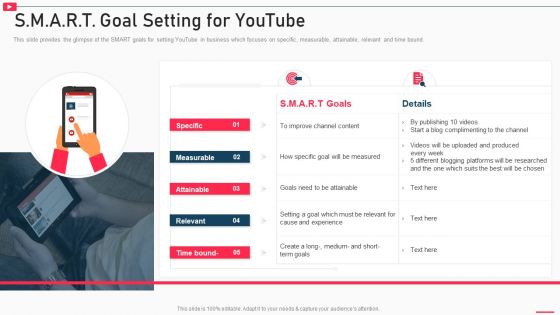 How To Promote Business Using Youtube Marketing S M A R T Goal Setting For Youtube Mockup PDF How To Promote Business Using Youtube Marketing S M A R T Goal Setting For Youtube Mockup PDF