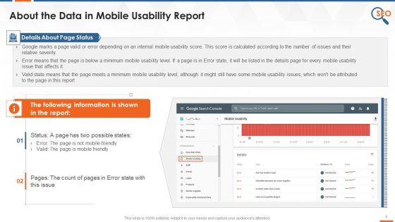 How To Read Data In Mobile Usability Report In Google Search Console Training Ppt