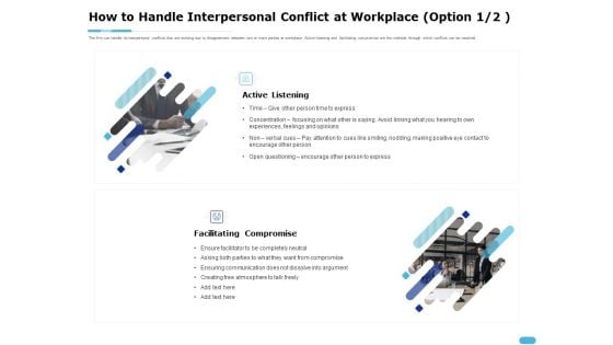How To Resolve Worksite Disputes How To Handle Interpersonal Conflict At Workplace Ensuring Guidelines PDF