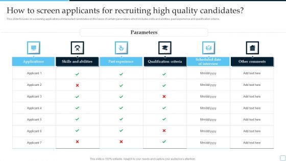 How To Screen Applicants For Recruiting High Tactical Plan To Enhance Social Media Hiring Process Slides PDF