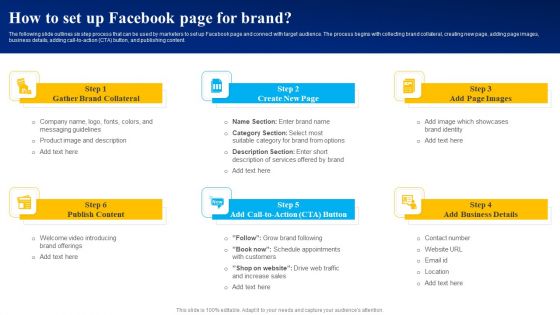 How To Set Up Facebook Page For Brand Ppt PowerPoint Presentation File Icon PDF