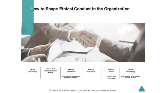 How To Shape Ethical Conduct In The Organization Ppt PowerPoint Presentation Professional Styles