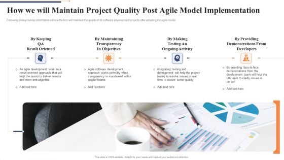 How We Will Maintain Project Quality Post Agile Model Implementation Portrait PDF