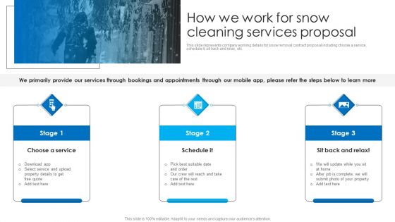 How We Work For Snow Cleaning Services Proposal Ppt Icon Summary PDF