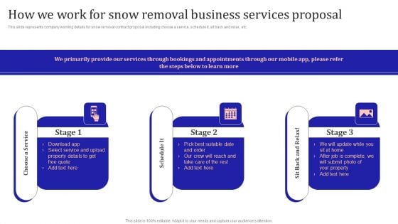 How We Work For Snow Removal Business Services Proposal Guidelines PDF