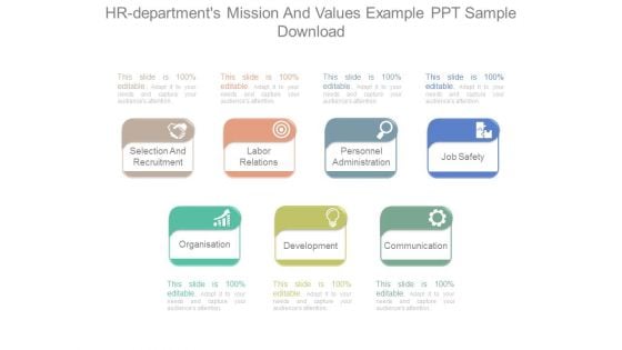 Hr Departments Mission And Values Example Ppt Sample Download