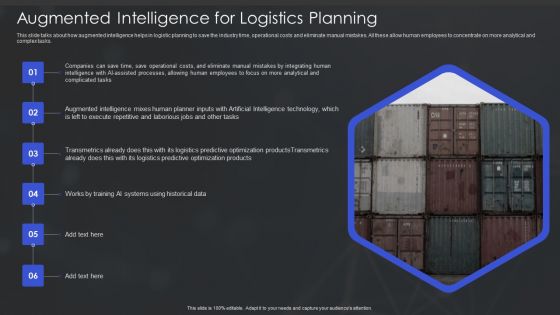 Human Augmented Machine Learning IT Augmented Intelligence For Logistics Planning Ideas PDF