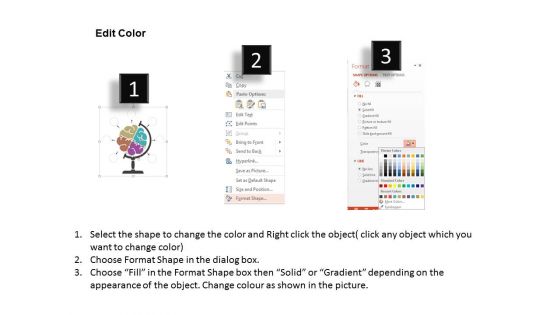 Human Brain Design With Icons Powerpoint Template