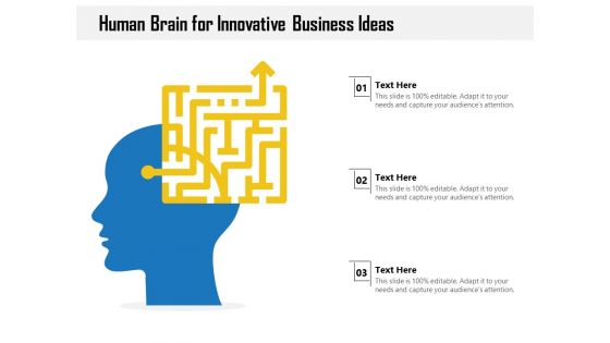 Human Brain For Innovative Business Ideas Ppt PowerPoint Presentation Inspiration Layouts PDF