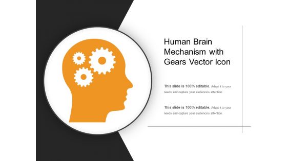 Human Brain Mechanism With Gears Vector Icon Ppt PowerPoint Presentation Gallery Shapes PDF