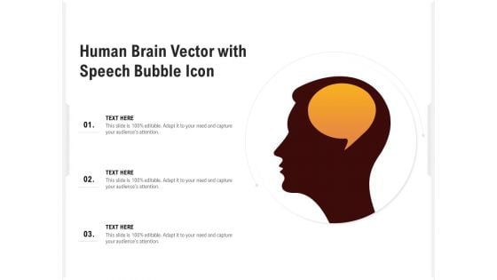 Human Brain Vector With Speech Bubble Icon Ppt PowerPoint Presentation Show Backgrounds