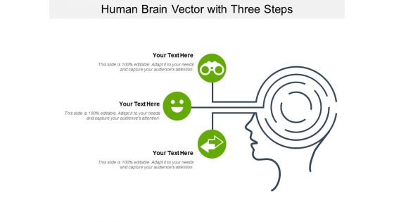 Human Brain Vector With Three Steps Ppt PowerPoint Presentation File Example PDF