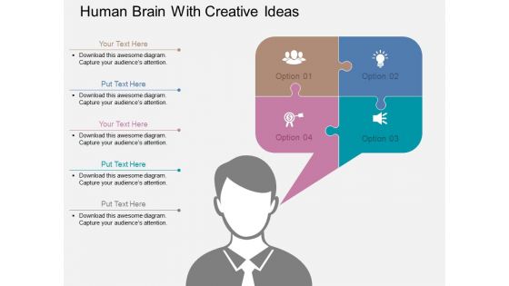 Human Brain With Creative Ideas Powerpoint Templates