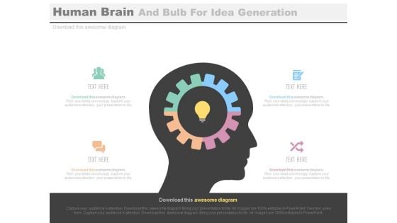 Human Brain With Gear And Bulb Inside Powerpoint Template Human Brain With Gear And Bulb Inside Powerpoint Template