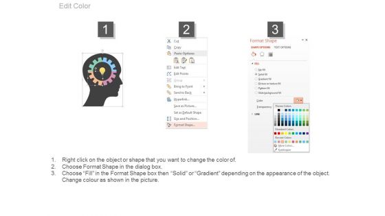 Human Brain With Gear And Bulb Inside Powerpoint Template
