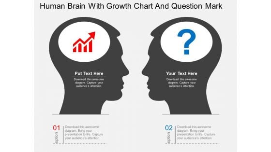 Human Brain With Growth Chart And Question Mark Powerpoint Template