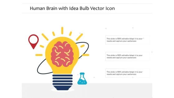 Human Brain With Idea Bulb Vector Icon Ppt PowerPoint Presentation Icon Skills PDF