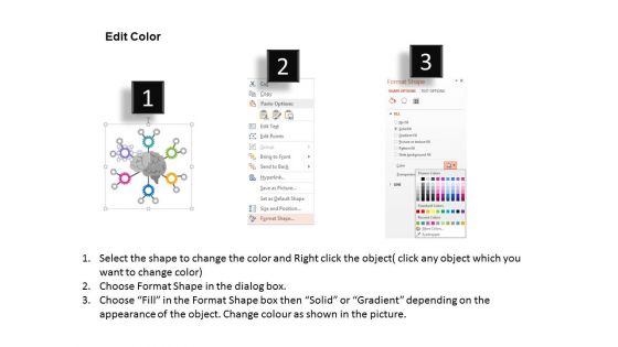 Human Brain With Multiple Gears And Icons Powerpoint Template