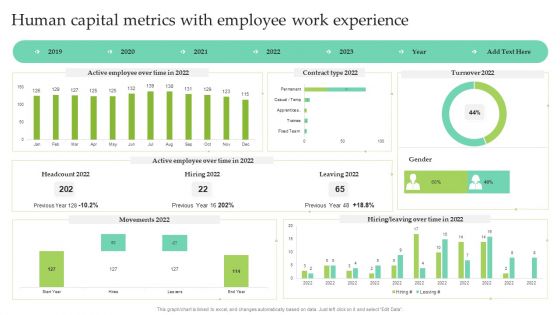 Human Capital Metrics With Employee Work Experience Ppt Show Images PDF