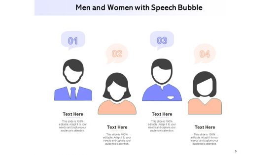 Human Characters With Dialogue Balloons Men Women Conversation Ppt PowerPoint Presentation Complete Deck