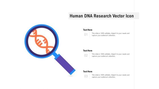 Human DNA Research Vector Icon Ppt PowerPoint Presentation Pictures Structure PDF