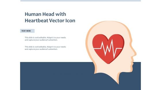 Human Head With Heartbeat Vector Icon Ppt PowerPoint Presentation Gallery Tips PDF
