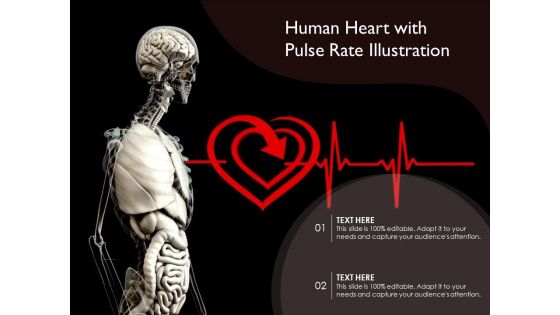 Human Heart With Pulse Rate Illustration Ppt PowerPoint Presentation Infographics PDF