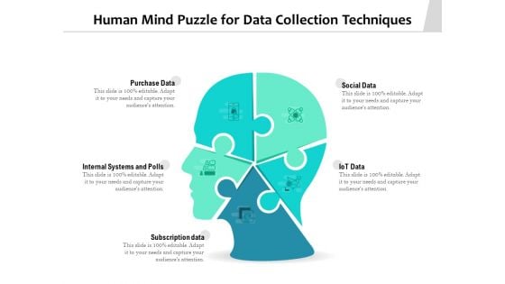 Human Mind Puzzle For Data Collection Techniques Ppt PowerPoint Presentation File Background Designs PDF