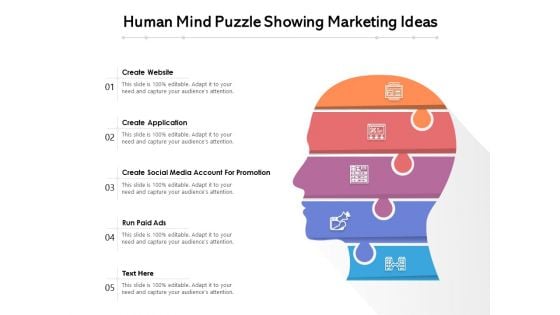 Human Mind Puzzle Showing Marketing Ideas Ppt PowerPoint Presentation File Graphics Tutorials PDF