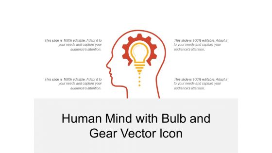 Human Mind With Bulb And Gear Vector Icon Ppt PowerPoint Presentation File Designs PDF