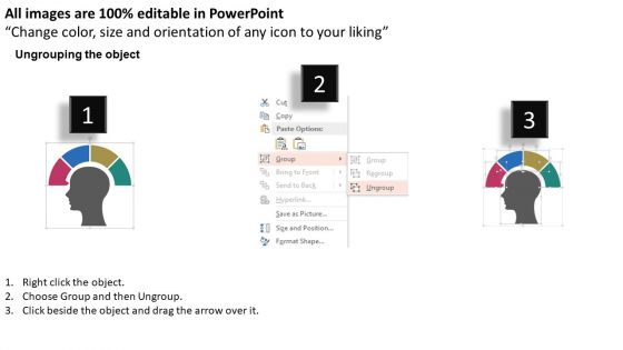 Human Mind With Four Icons Powerpoint Template