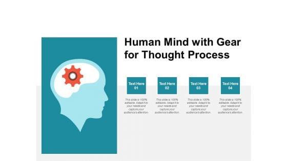 Human Mind With Gear For Thought Process Ppt PowerPoint Presentation Infographics Themes