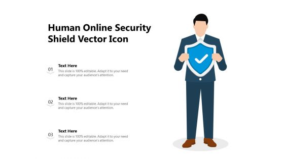 Human Online Security Shield Vector Icon Ppt PowerPoint Presentation Portfolio Gallery PDF