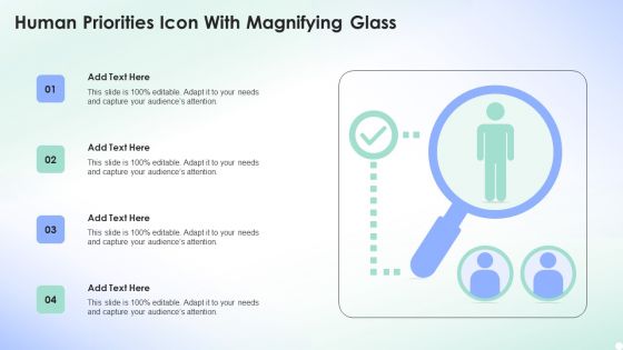 Human Priorities Icon With Magnifying Glass Download PDF