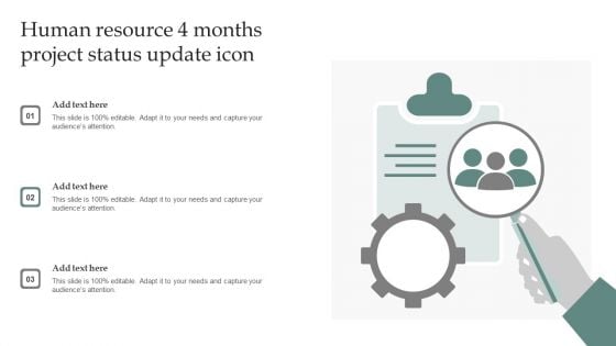 Human Resource 4 Months Project Status Update Icon Topics PDF