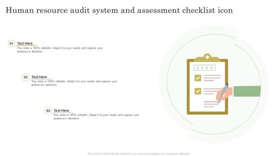 Human Resource Audit System And Assessment Checklist Icon Diagrams PDF